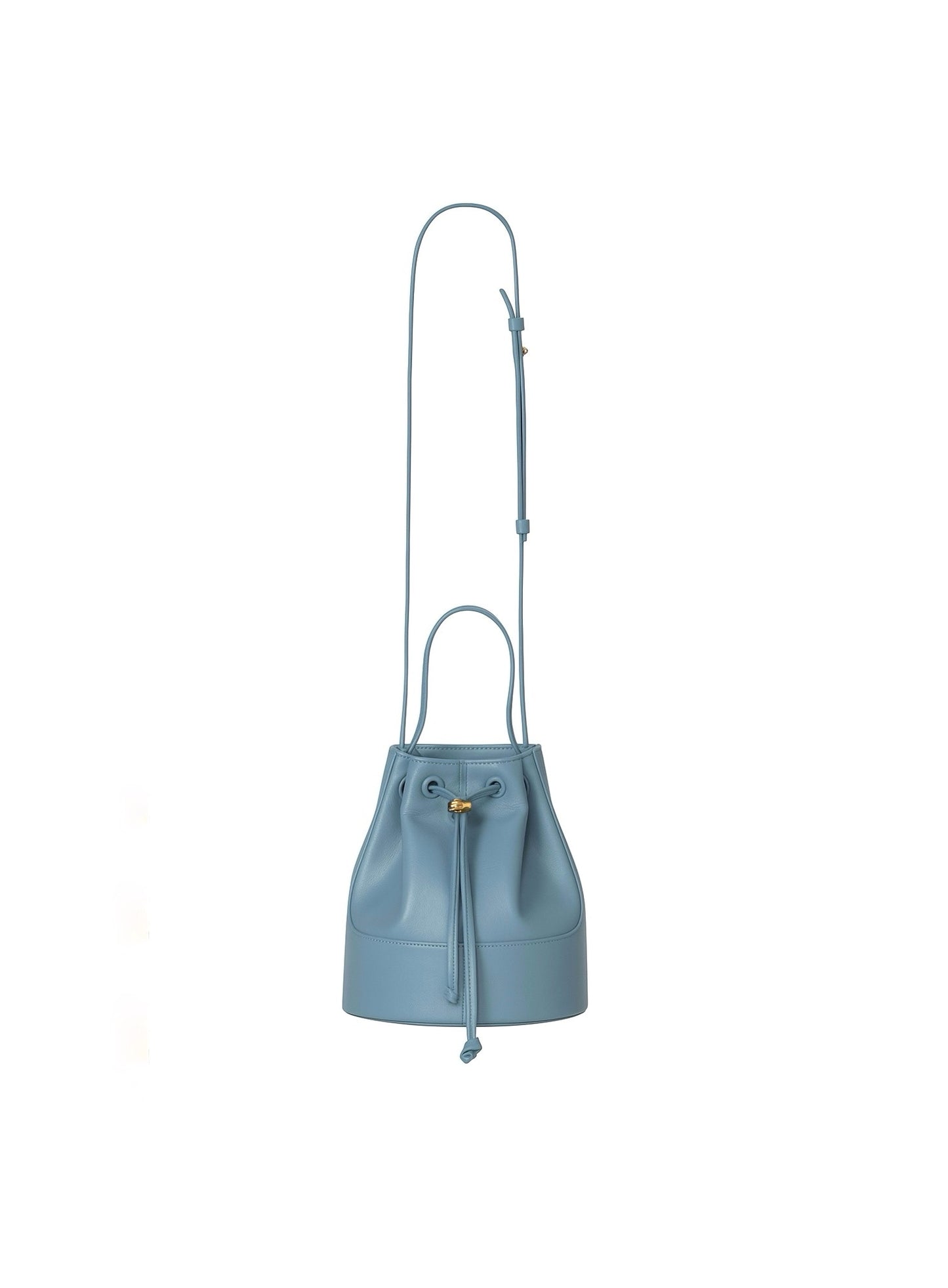 Bucket Blue Leather Bag