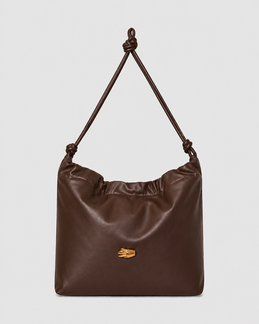 Le Sac M Chocolate Leather Bag