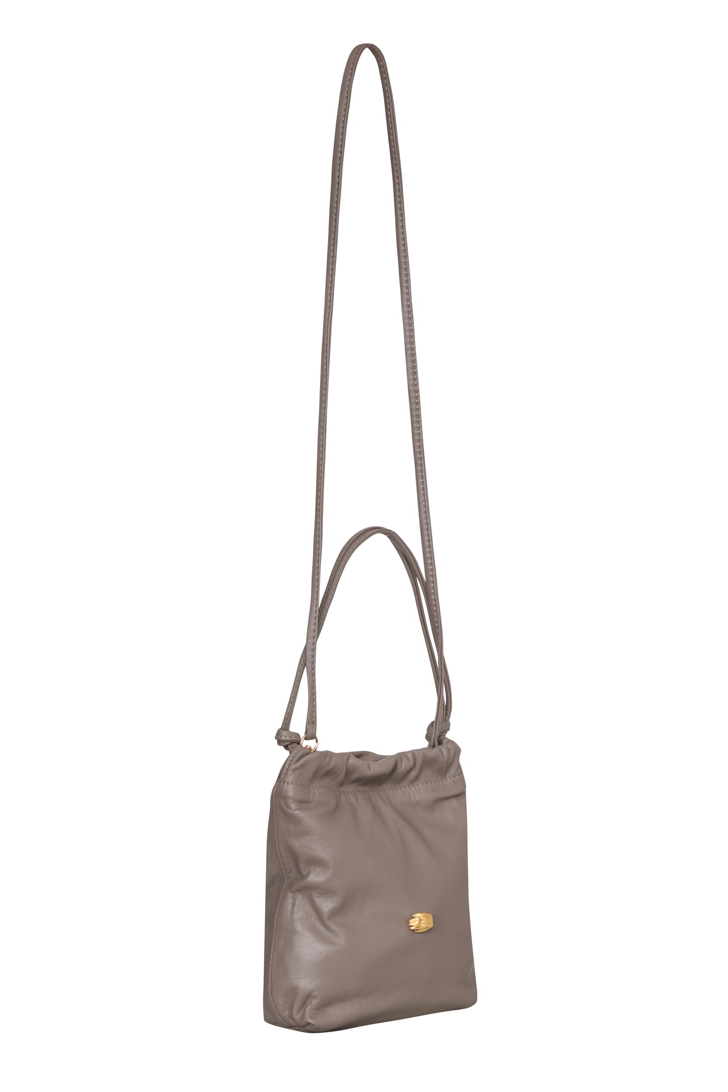 Le Sac Petite Taupe Leather Bag