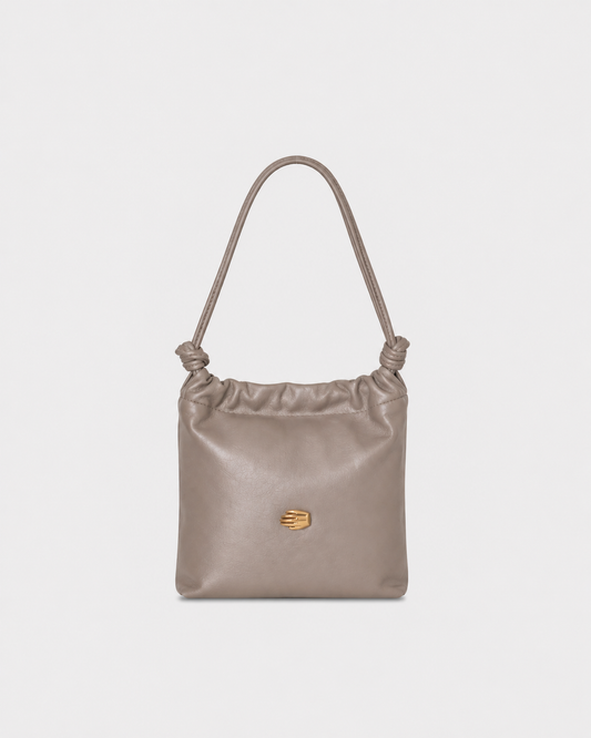 Le Sac Petite Taupe Leather Bag