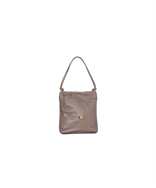 Le Sac Petite Taupe Leather Bag