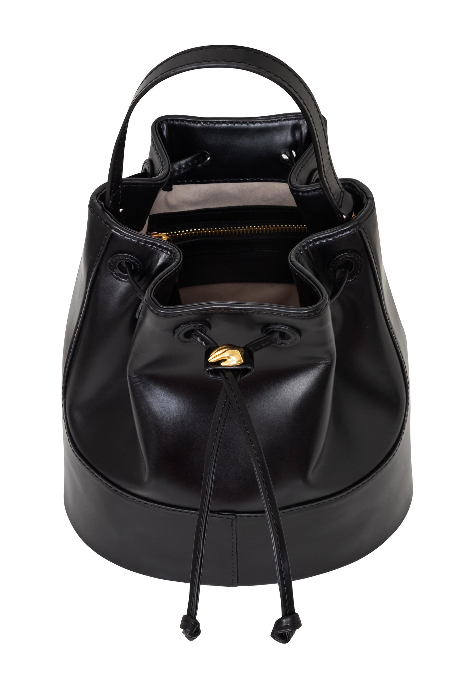 Bucket Black Leather Bag