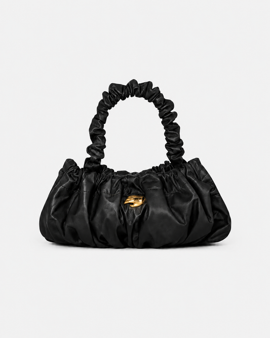 Pierre M Black Leather Bag