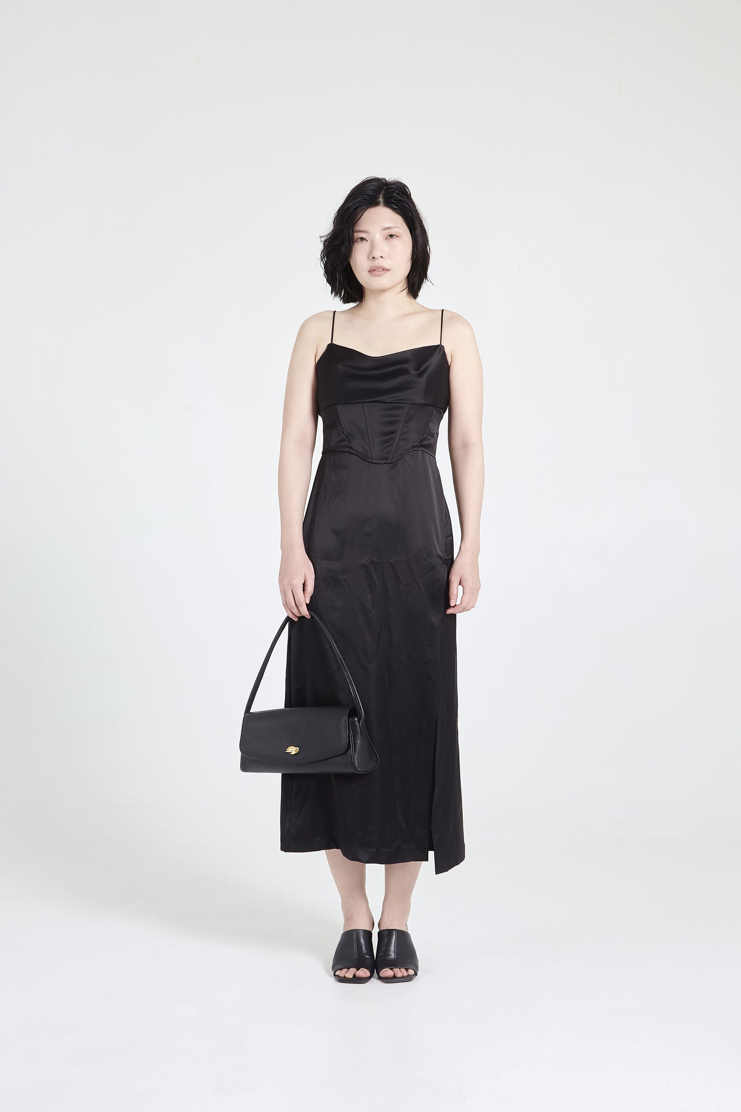 Cannoli M Black Leather Bag