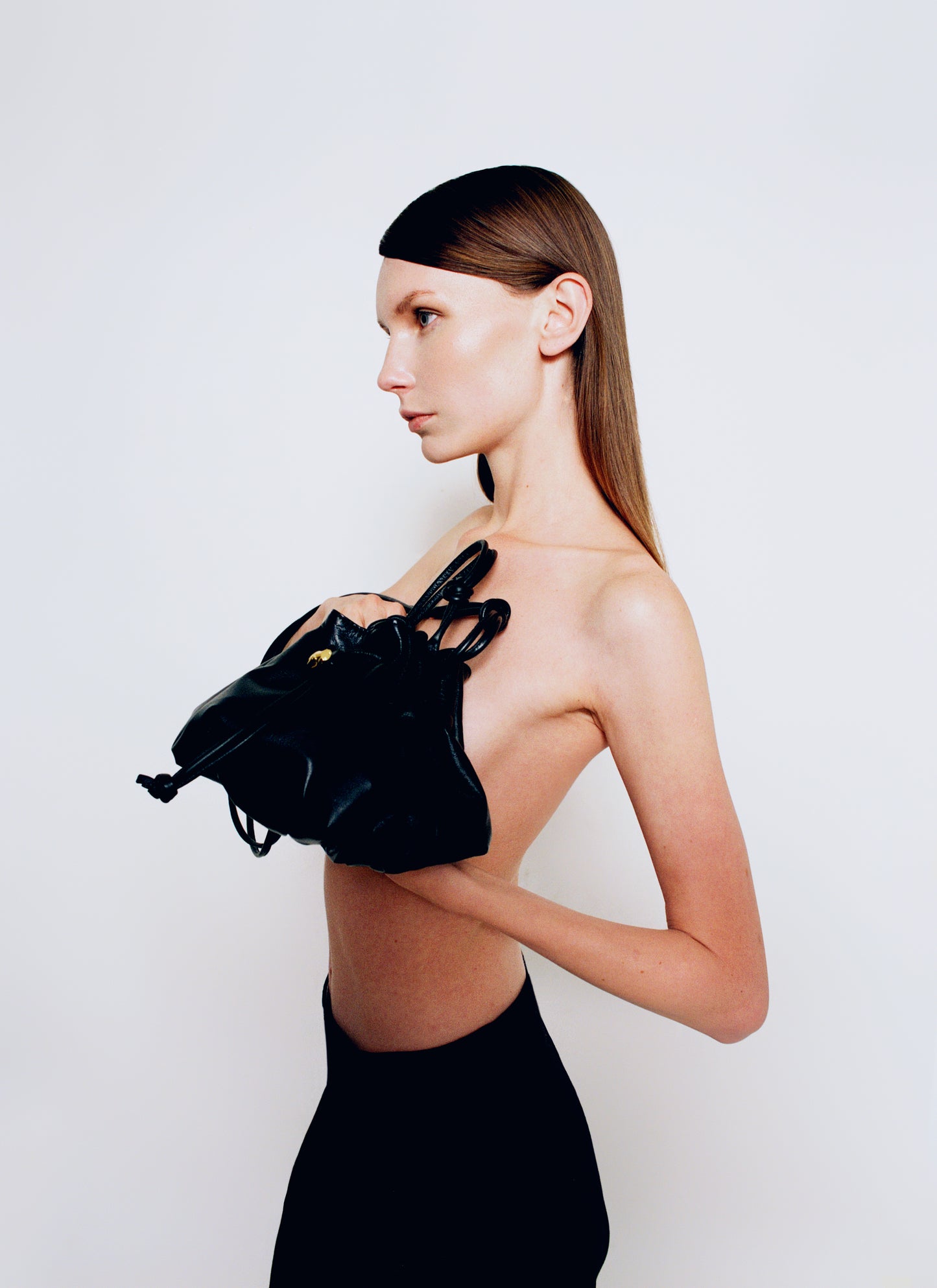 Alpha Black Leather Bag
