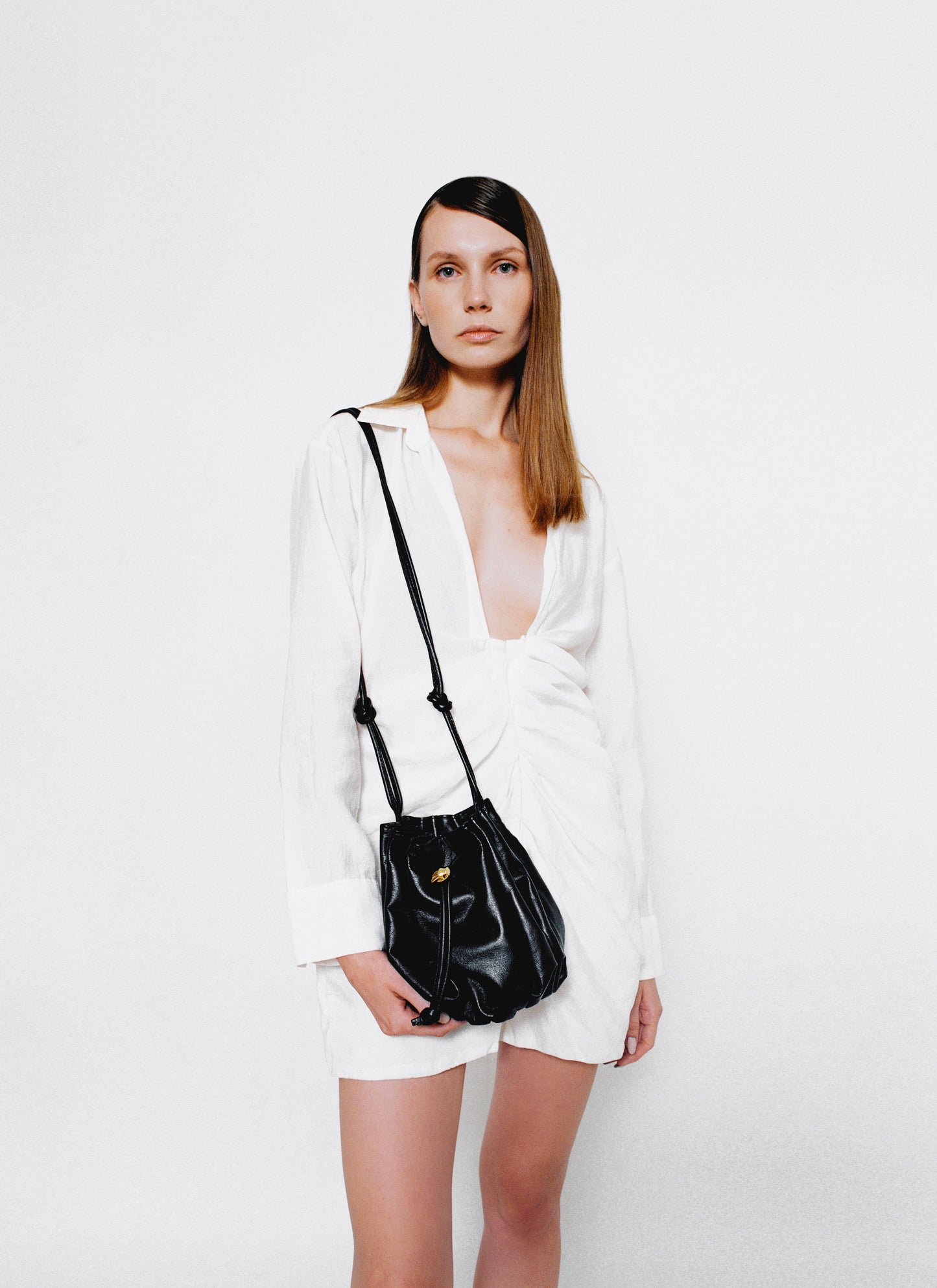 Alpha Black Leather Bag