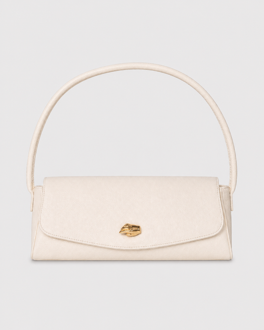 Cannoli M Cream Leather Bag