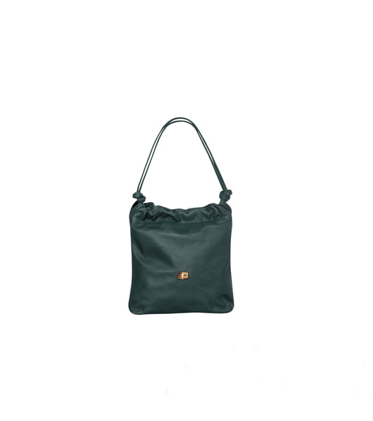 Le Sac Petite Bottle Green Leather Bag